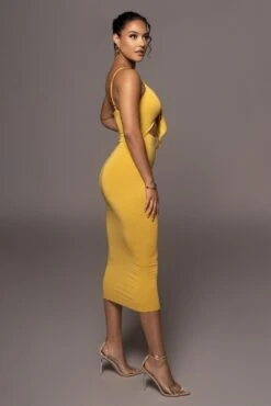 Yellow Soulmate Cut Out Dress -Jluxlabel Sale Store PRODUCT MAY22022 139