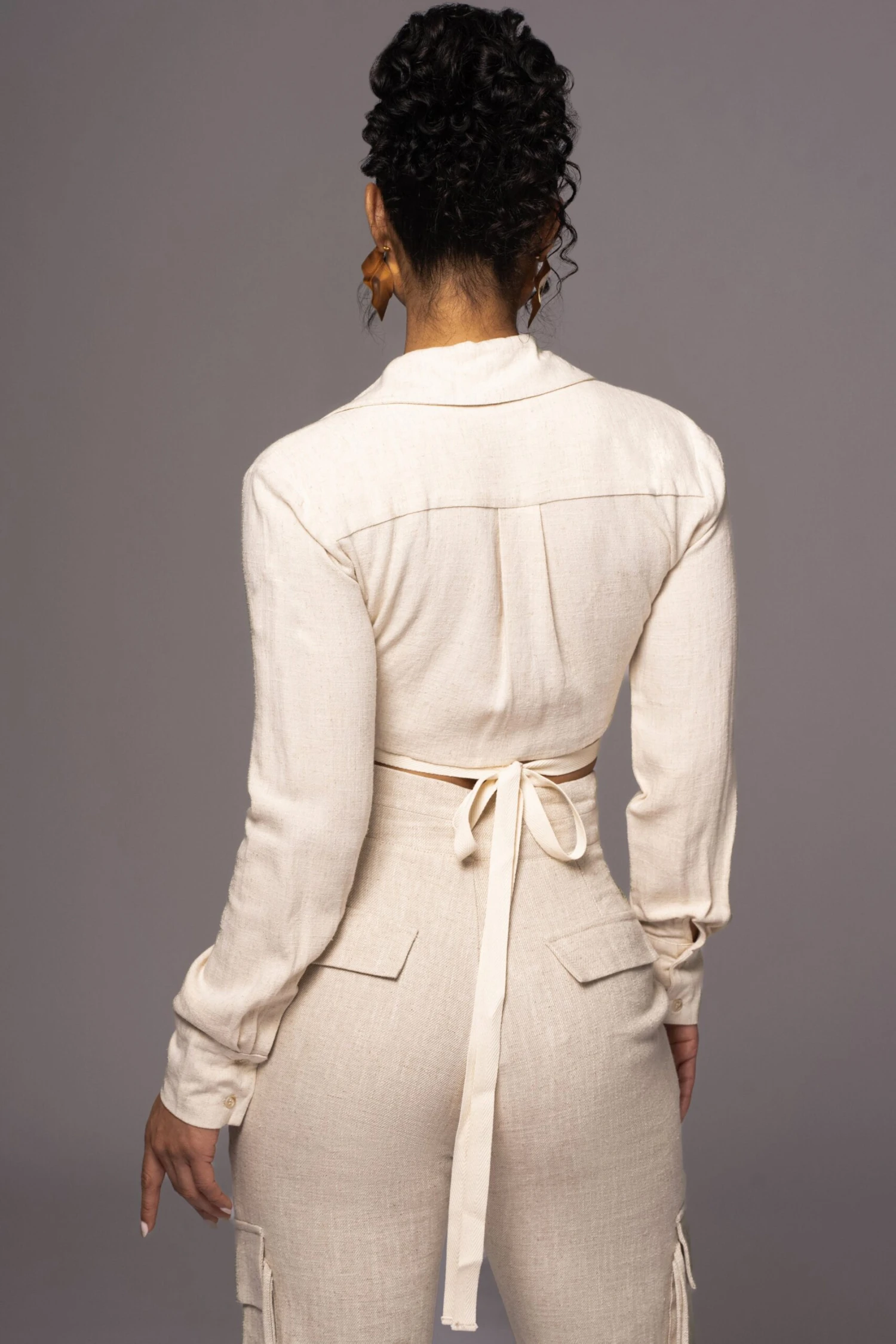 Natural Drift Away Linen Wrap Top 9 Natural Drift Away Linen Wrap Top - Image 9