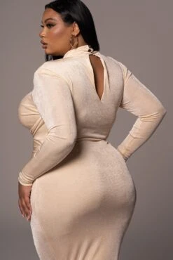 Buttercream Kara Mock Neck Dress -Jluxlabel Sale Store PRODUCT NOV162021 PLUSSIZE 35