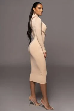 Tan Abigail Midi Dress 12 Tan Abigail Midi Dress -Jluxlabel Sale Store PRODUCT OCT32022 PART2 67