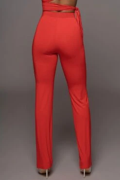 Jluxbasix Red Not So Yoga Pants -Jluxlabel Sale Store PRODUCT OCT32022 PART2 95