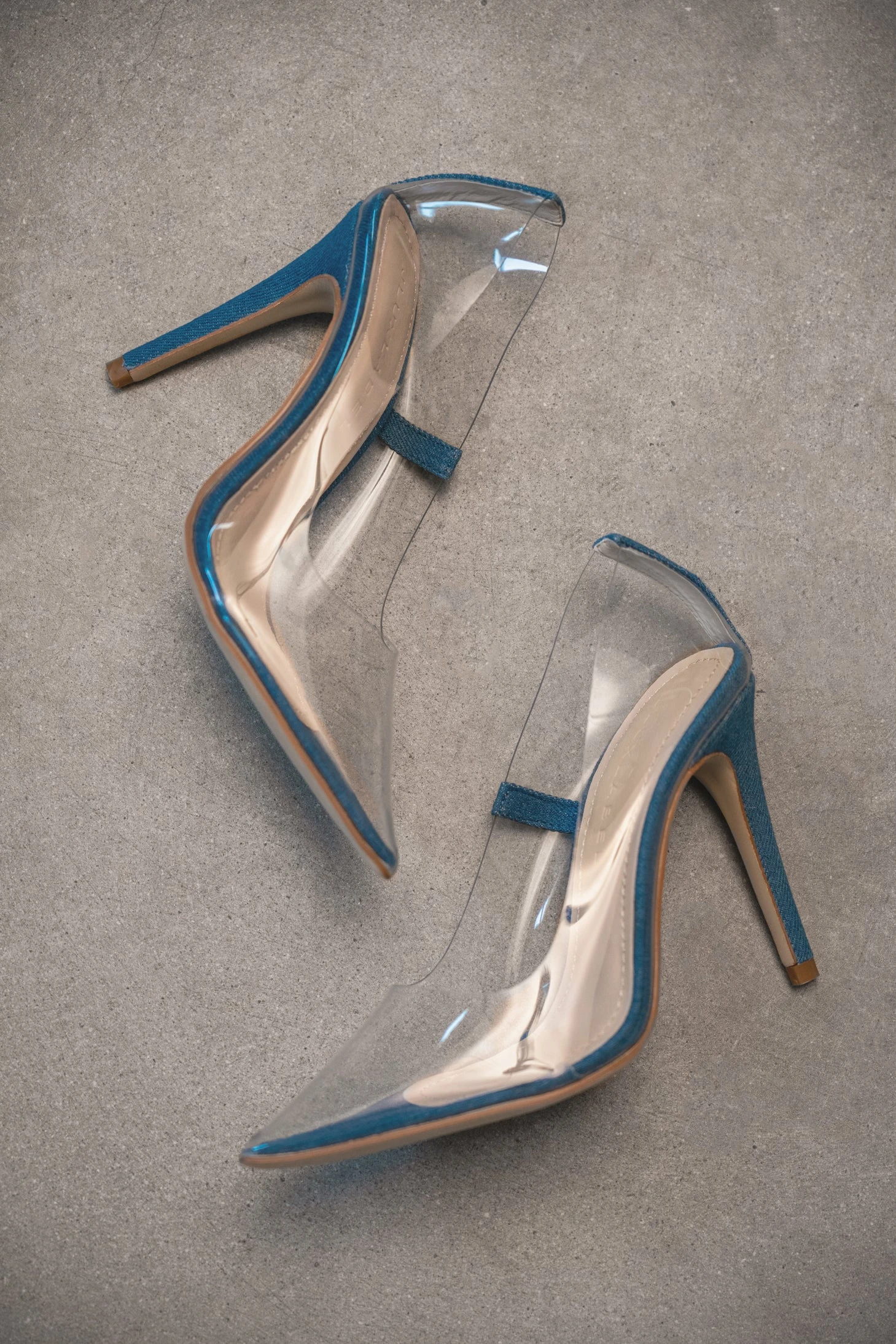 Dark Denim Walk The Line Clear Pumps 5 Dark Denim Walk The Line Clear Pumps - Image 5