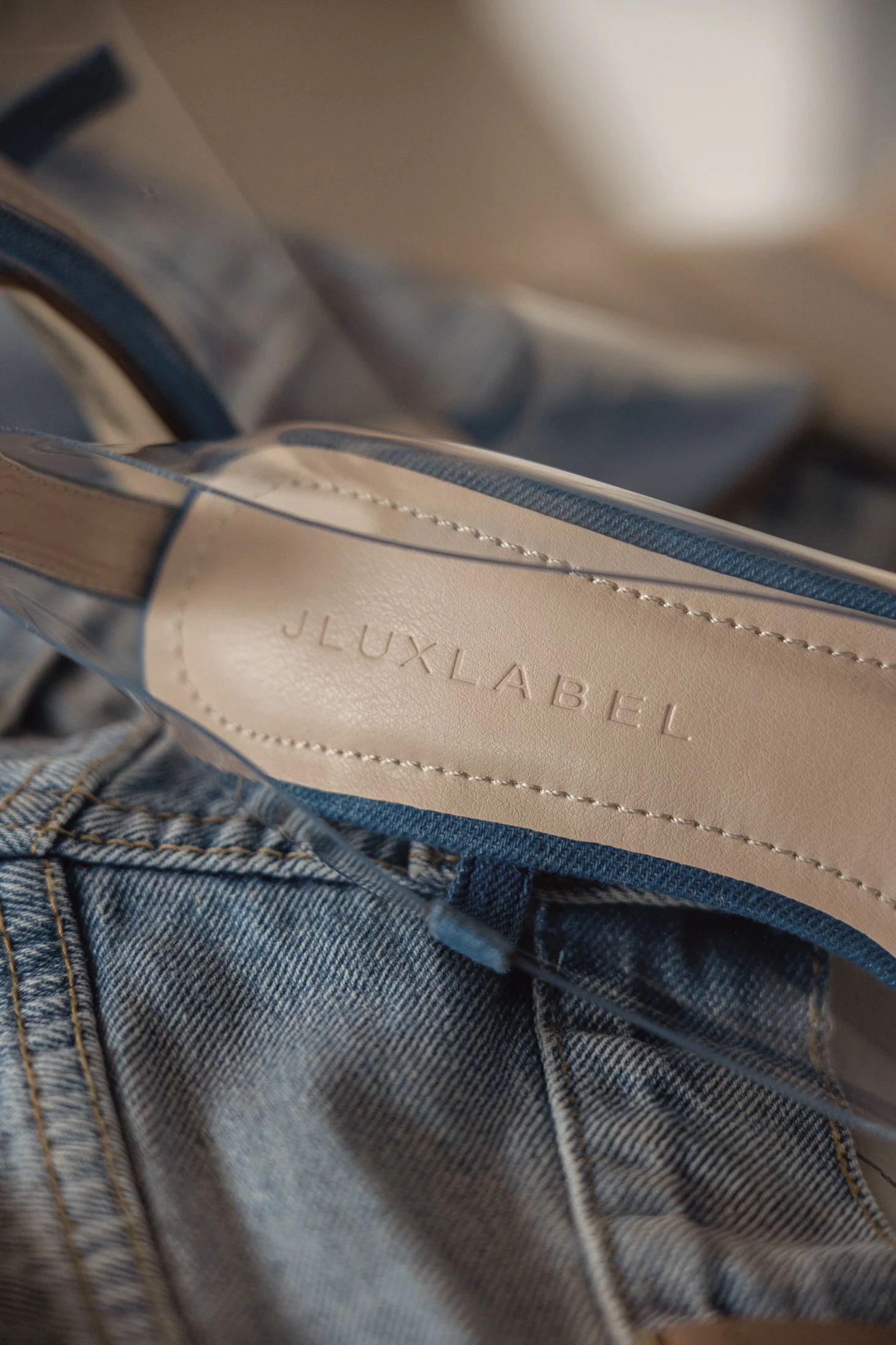 Dark Denim Walk The Line Clear Pumps 8 Dark Denim Walk The Line Clear Pumps - Image 8