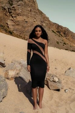 Black Eyes For You Midi Dress -Jluxlabel Sale Store SUMMER32022 30