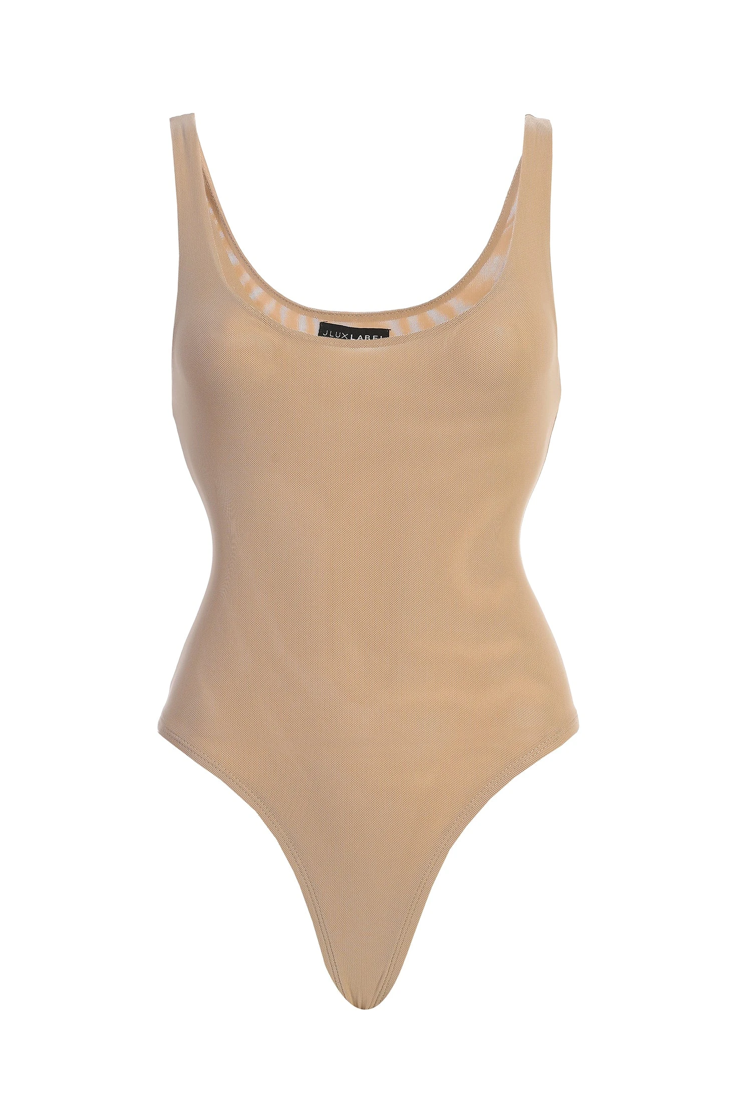 Beige Mesh Essentials Tank Bodysuit Undergarment 2 Beige Mesh Essentials Tank Bodysuit Undergarment - Image 2